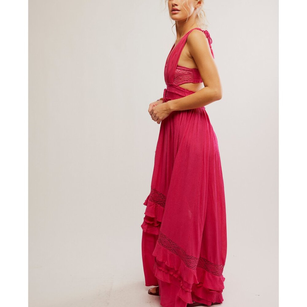 🆕 FREE PEOPLE Santa Maria Maxi XL Love Potion bright pink - Picture 3 of 16